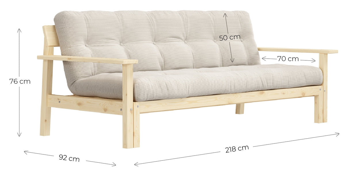 Unwind Sofa bed 190x100, Linen