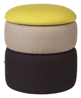 Pond Puf Ø38, Yellow/beige/black