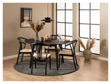 York, dining chair w/armrests - black/rattan