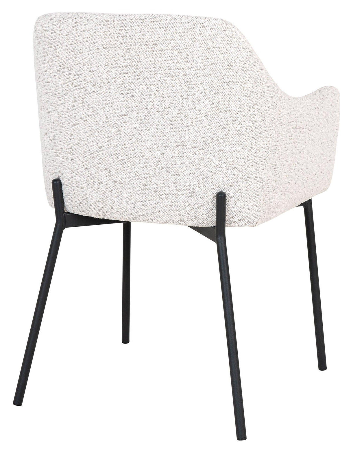 Melilla, Dining chair w/armrests, white/bouclé