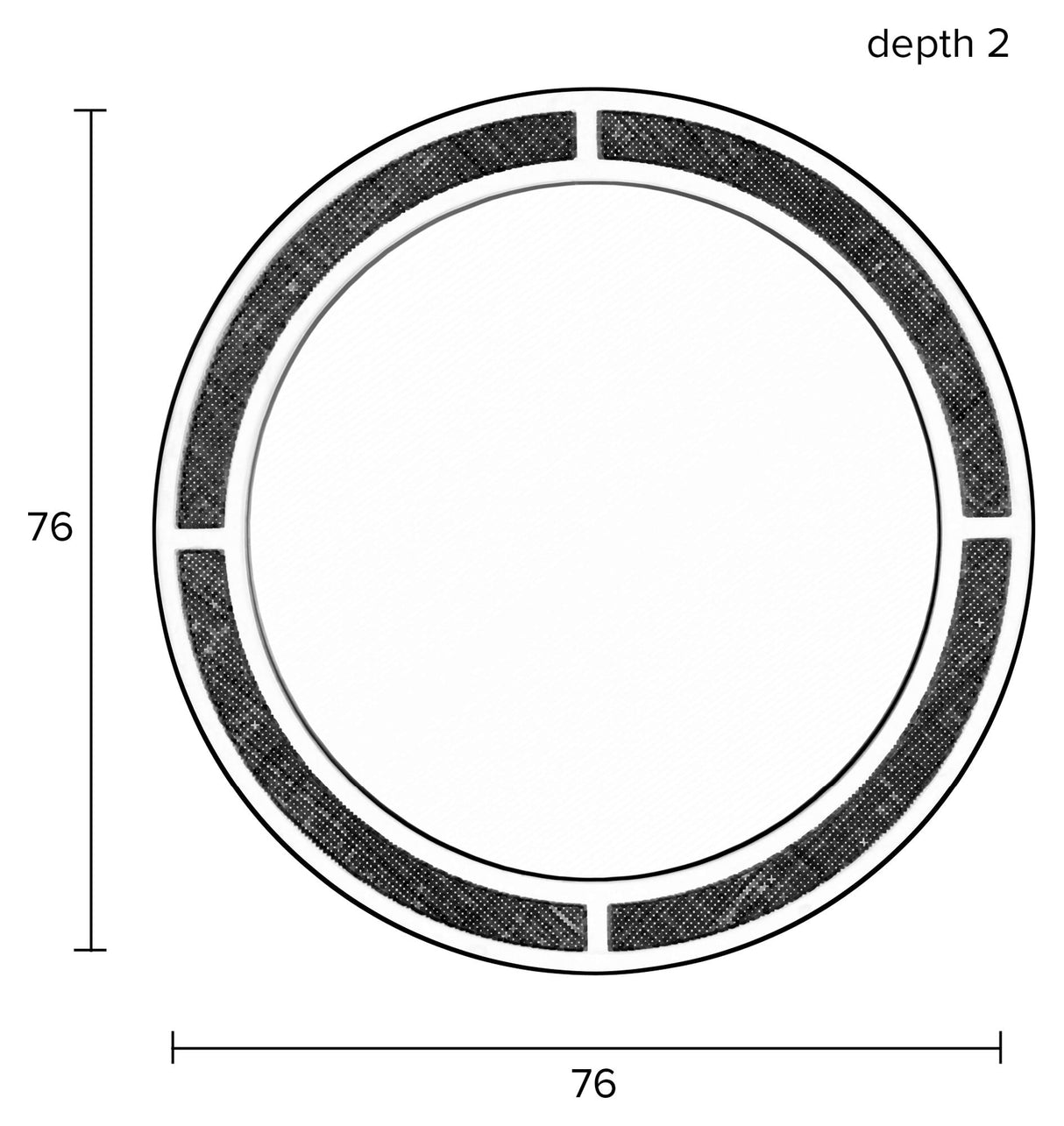 homii Aida Mirror, Ø76, Nature/Black