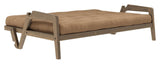 Grab Sofa bed, Brown lacquered pine, Mocca