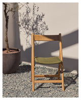 Dandara, folding chair - oak/green