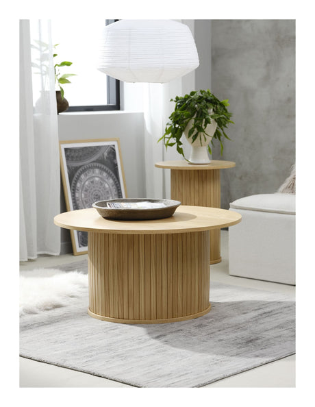 Malmö Coffee table, Nature oak, Ø90