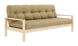 Knob Sofa bed, Lacquered Pine, Wheat Beige