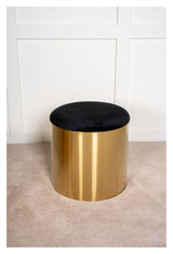 Puff Pouf Ø45 - Black/brass