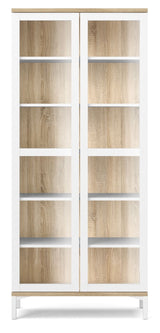 Roomers Vitrine cabinet with 2 doors - White/Oak structure