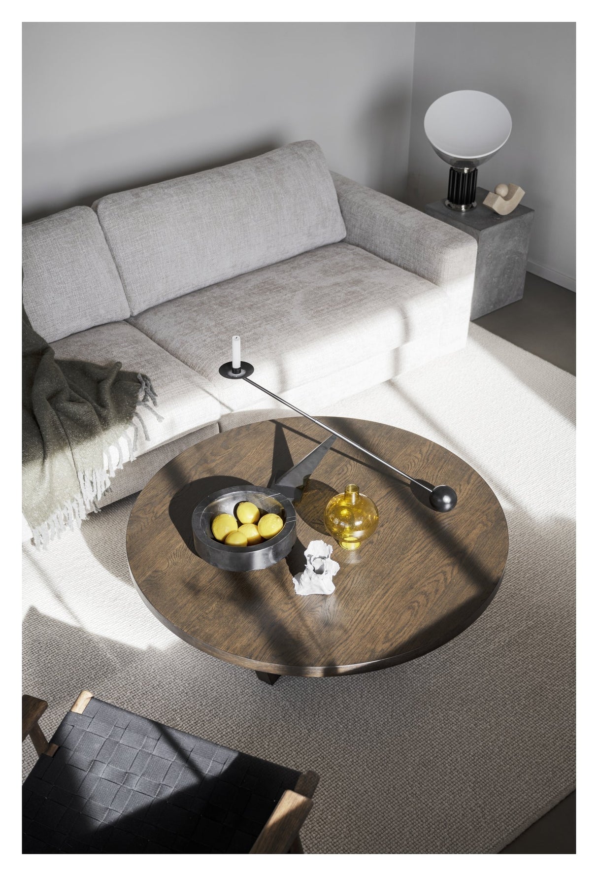 Boxford, coffee table Ø110 - brown/oak