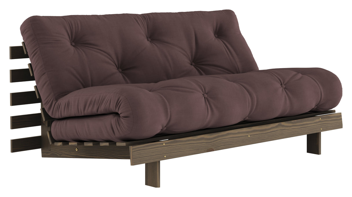 Roots 160 Sofa bed, Brown lacquered pine, Brown