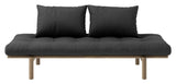 Pace Daybed Sofa bed, Brown lacquered pine, Dark Gray