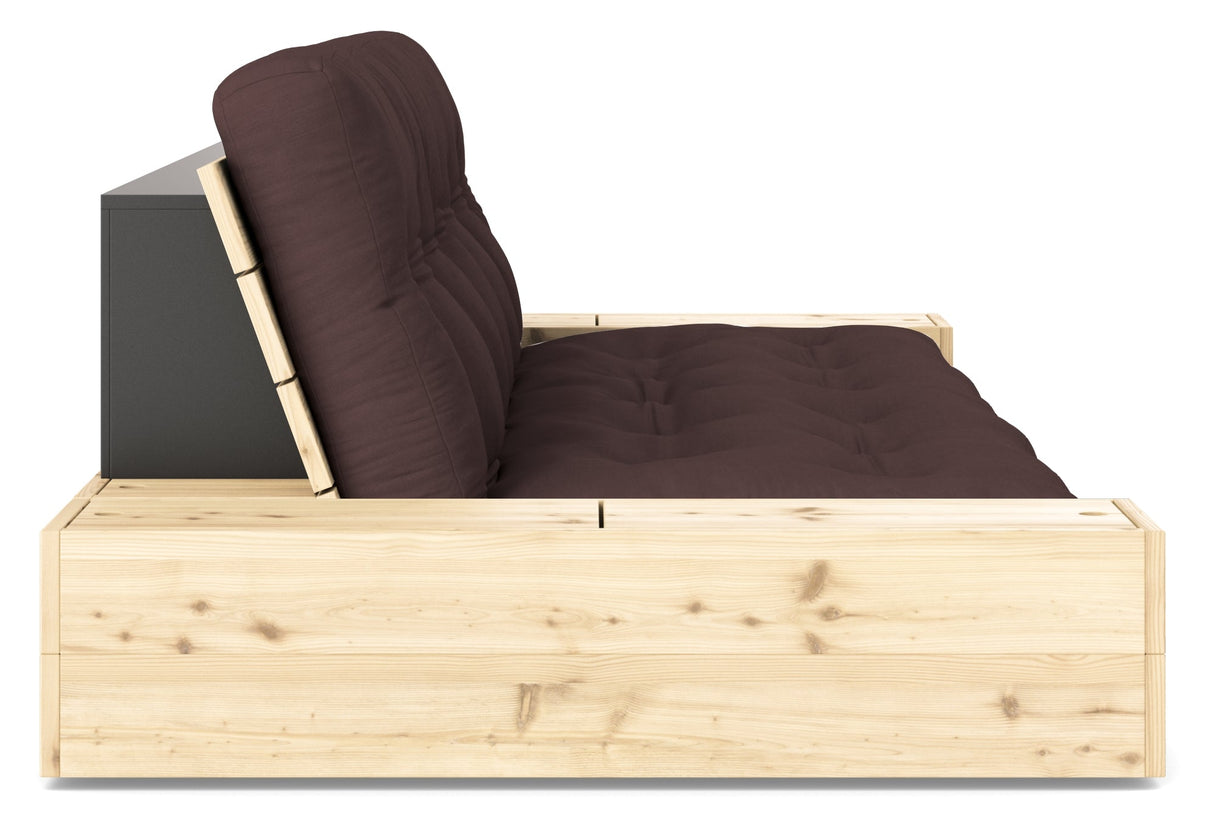 Base Sofa bed with Sideboxes, Brown/nature