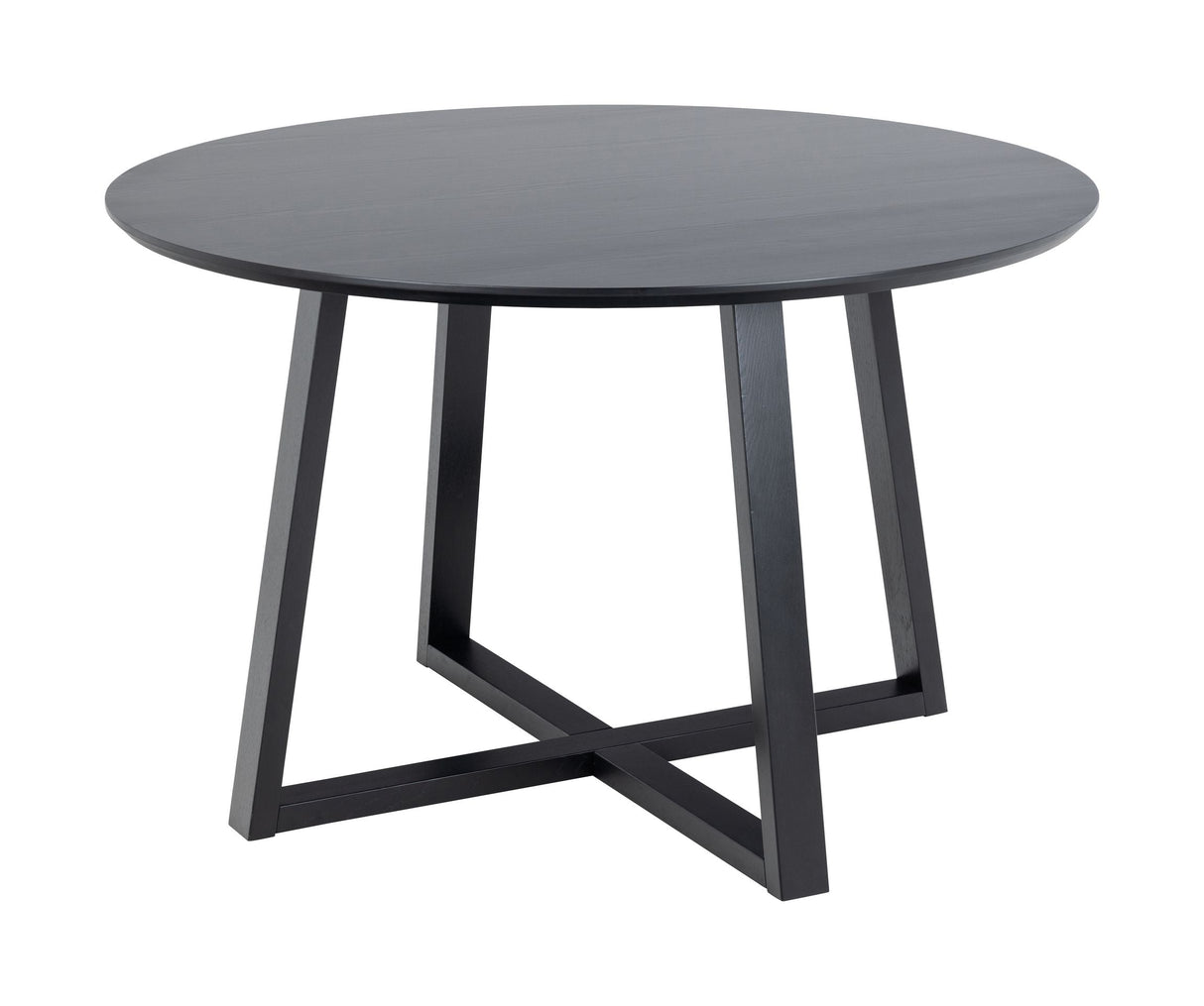 Dining table, Top and legs in black PU-lacquered oak veneer, Ø120