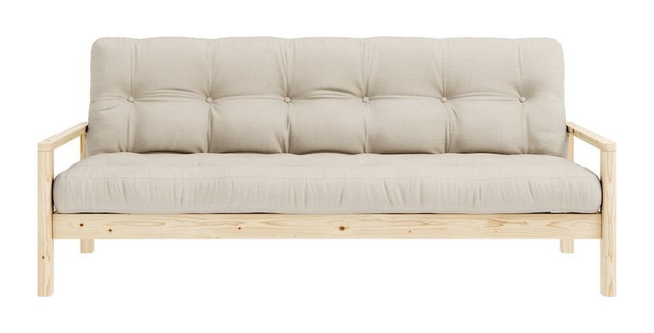 Knob Sofa bed, Lacquered Pine, Beige