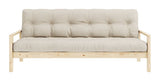 Knob Sofa bed, Lacquered Pine, Beige