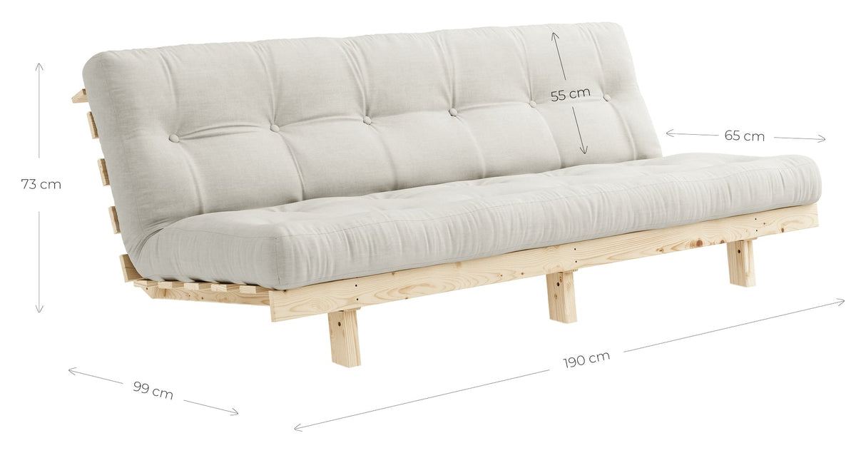 Lean Sofa bed, Pine/Beige