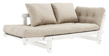 Beat Sofa bed, White lacquered, Pine/Beige