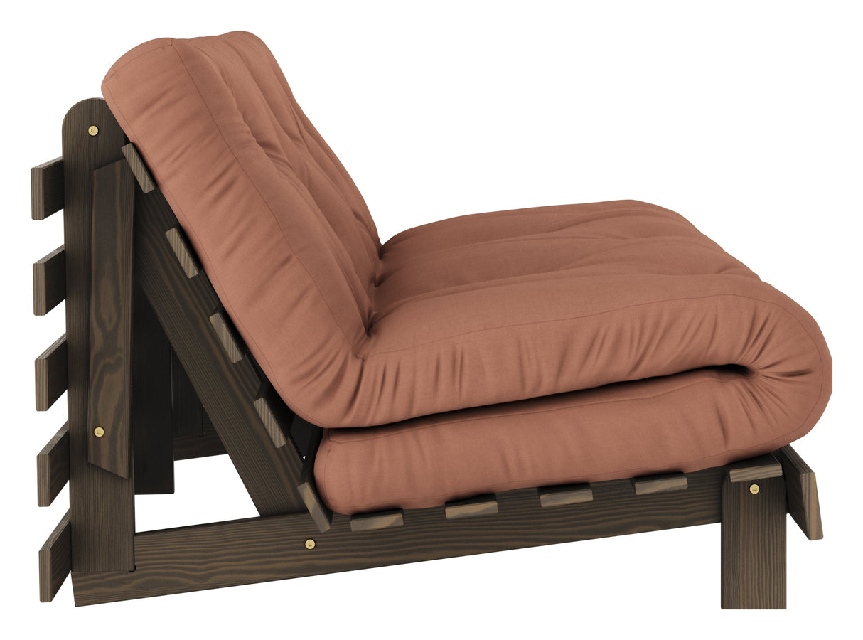 Roots 160 Sofa bed, Brown lacquered pine, Clay Brown