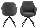 Aura, dining chair w/armrests - anthracite