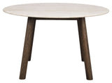 Taransay Dining table, Beige travertine, Brown oak, Ø125