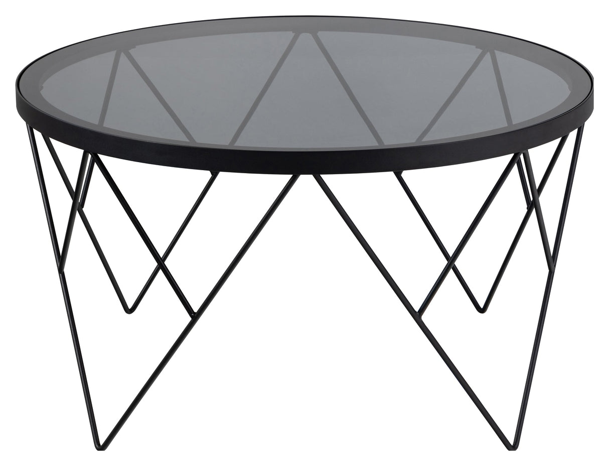 Halstow, coffee table Ø80 - smoked glass