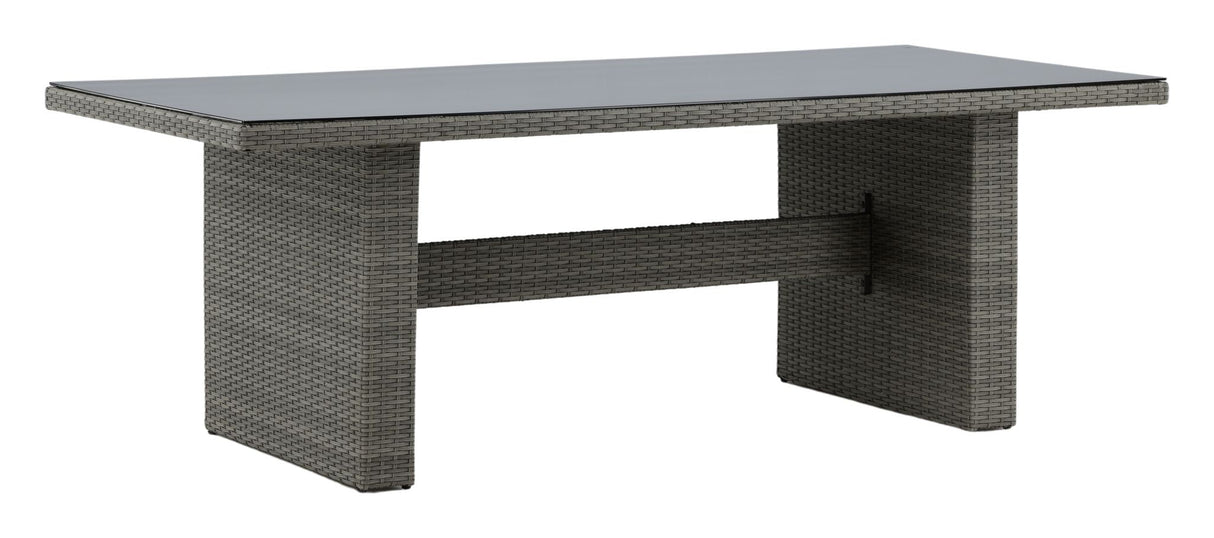 Padua, Garden table, 200*100, Gray braid/glass top