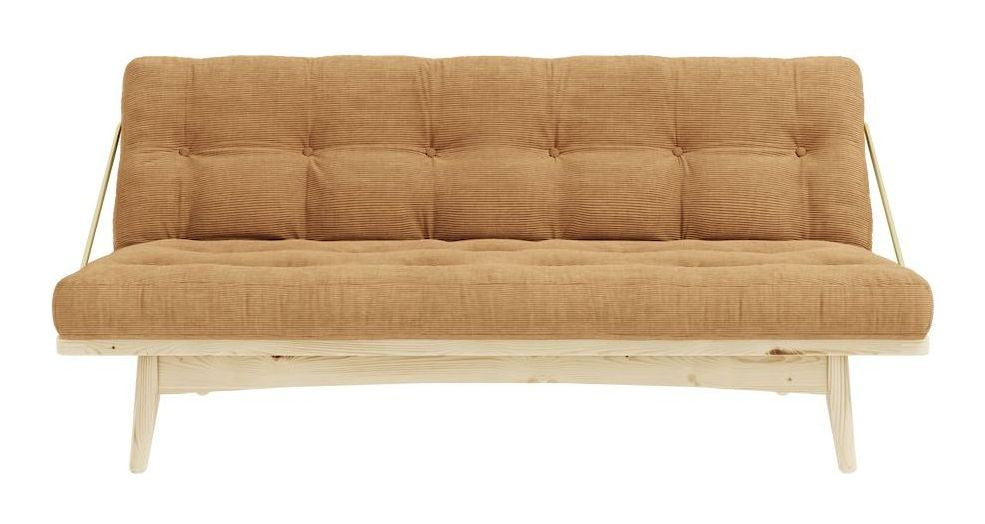 Folk Sofa bed, Pine, Brown velvet