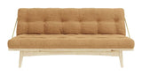 Folk Sofa bed, Pine, Brown velvet