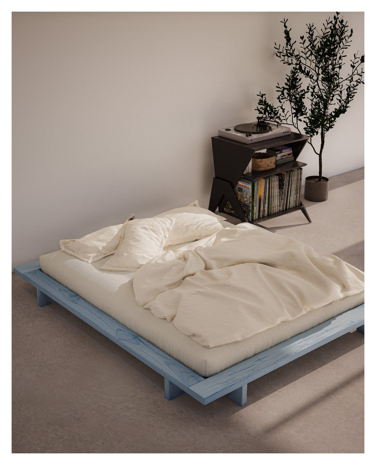 Japan Bed frame 160 x 200, blue