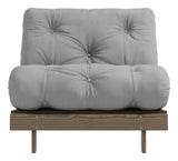 Roots 90 Sofa bed, Brown lacquered pine, Gray