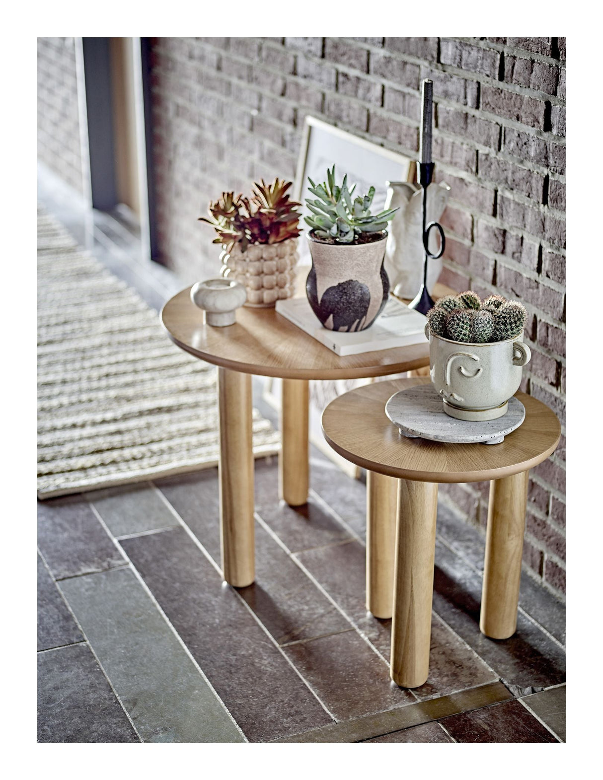 Bloomingville Noma Coffee Table, Nature, Rubber Tree, Ø60