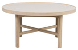 Marsden, coffee table Ø90, beige ceramic/light oak