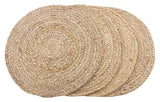 Bombay Cover napkin in braided jute Ø38 Set of 4, Nature