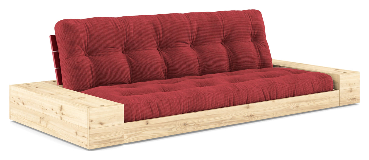 Base Sofa bed with Sideboxes, Ruby Red