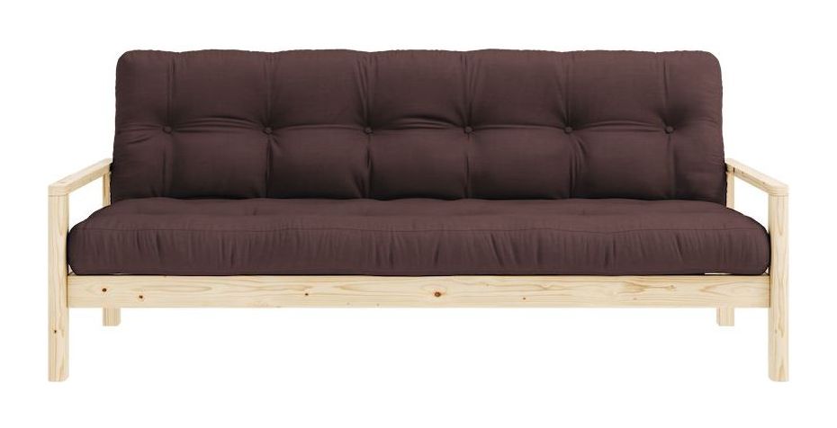 Knob Sofa bed, Lacquered Pine, Brown