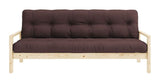 Knob Sofa bed, Lacquered Pine, Brown