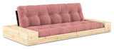 Base Sofa bed with Sideboxes, Sorbet Pink/black