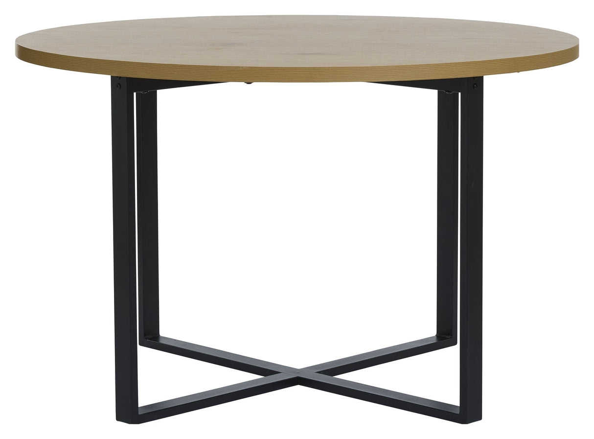 Lugo, dining table Ø120 - oak/black