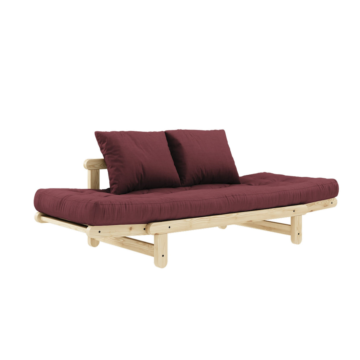 Beat, sofa bed, bordeux/nature