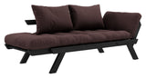 Bebop Sofa bed, Black lacquered, Pine/Brown