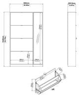 Shoes Shoe cabinet 4 folding doors w/2 compartments + 1 mirror door - Oak structure/White high gloss