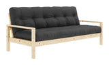 Knob Sofa bed, Lacquered Pine, Dark Gray