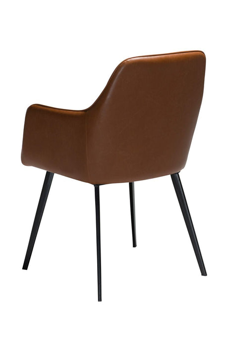 Embrace Dining chair, vintage light brown leatherette/ black legs