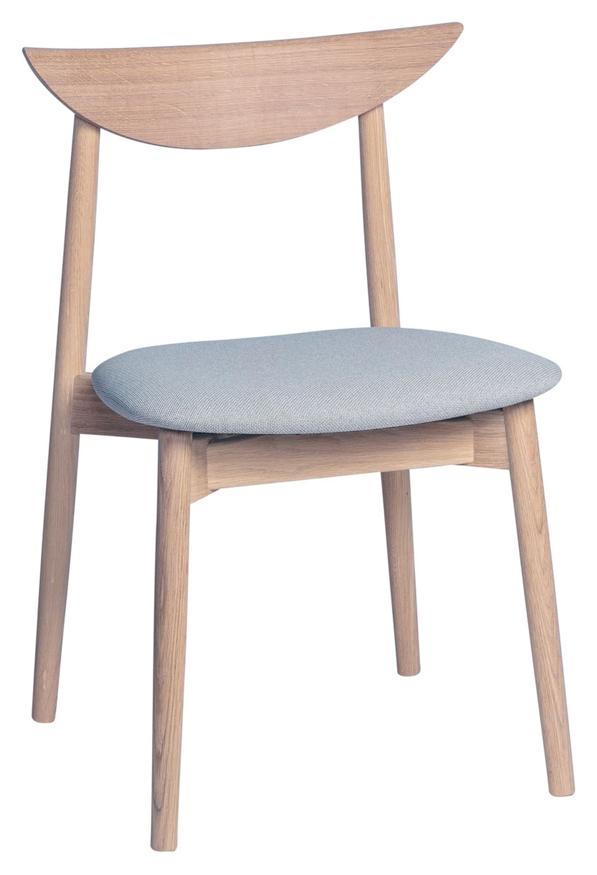 Symphony Dining chair with gray fabric, White oak