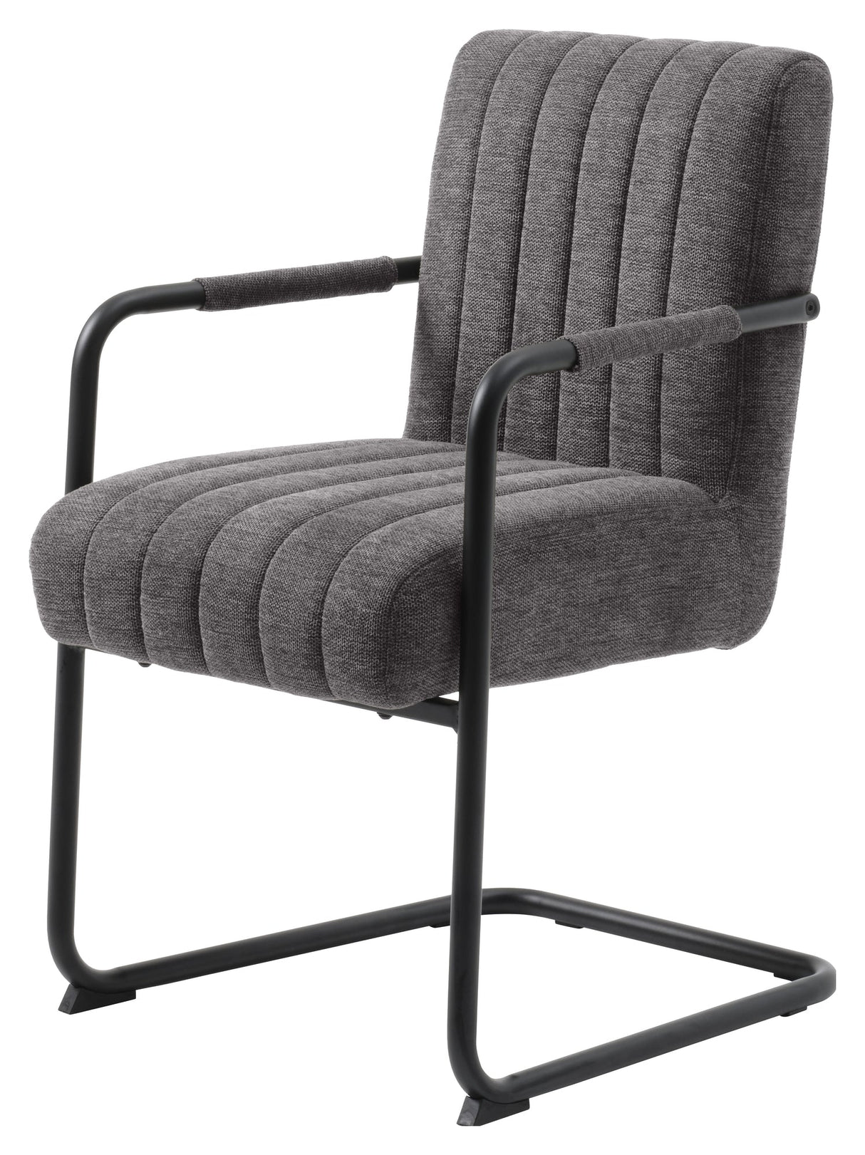 Trout, dining chair w/armrests - gray