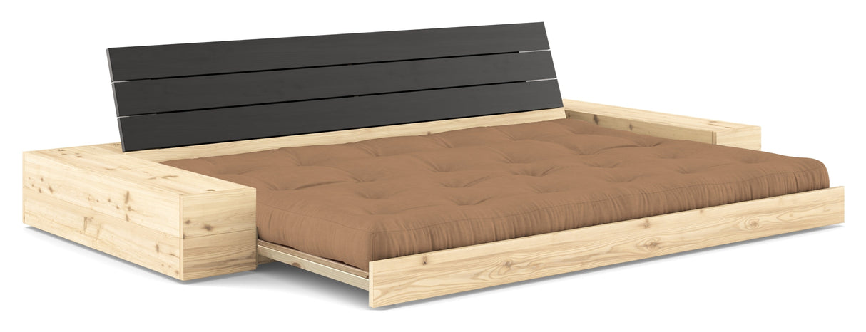 Base Sofa bed with Sideboxes, Mocca/black