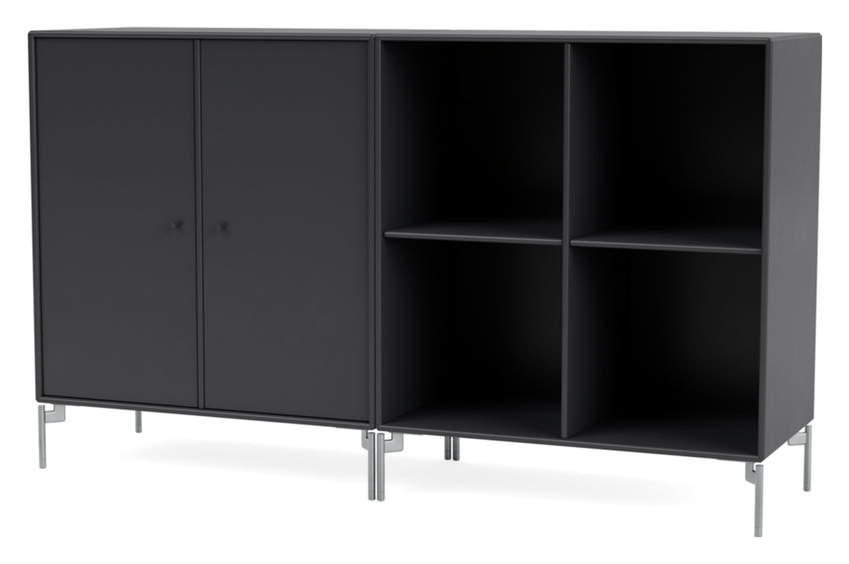 PAIR Classic sideboard with silver legs, Anthracite