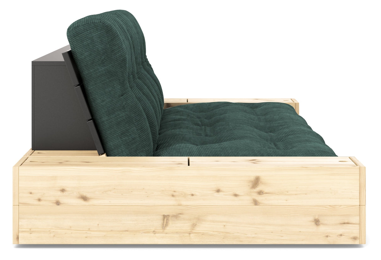 Base Sofa bed with Sideboxes, Seaweed/black