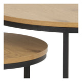 Spiro Coffee Table Set, Ø80/Ø50, Wild Oak Melamine/Black