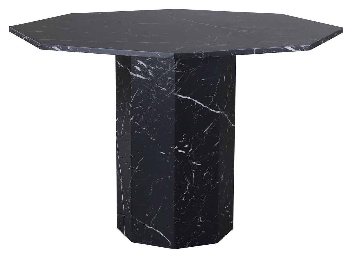 Marbs Dining table, Ø110, Black marble look