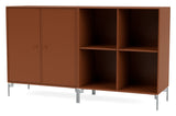 PAIR Classic sideboard with silver legs, Hazelnut